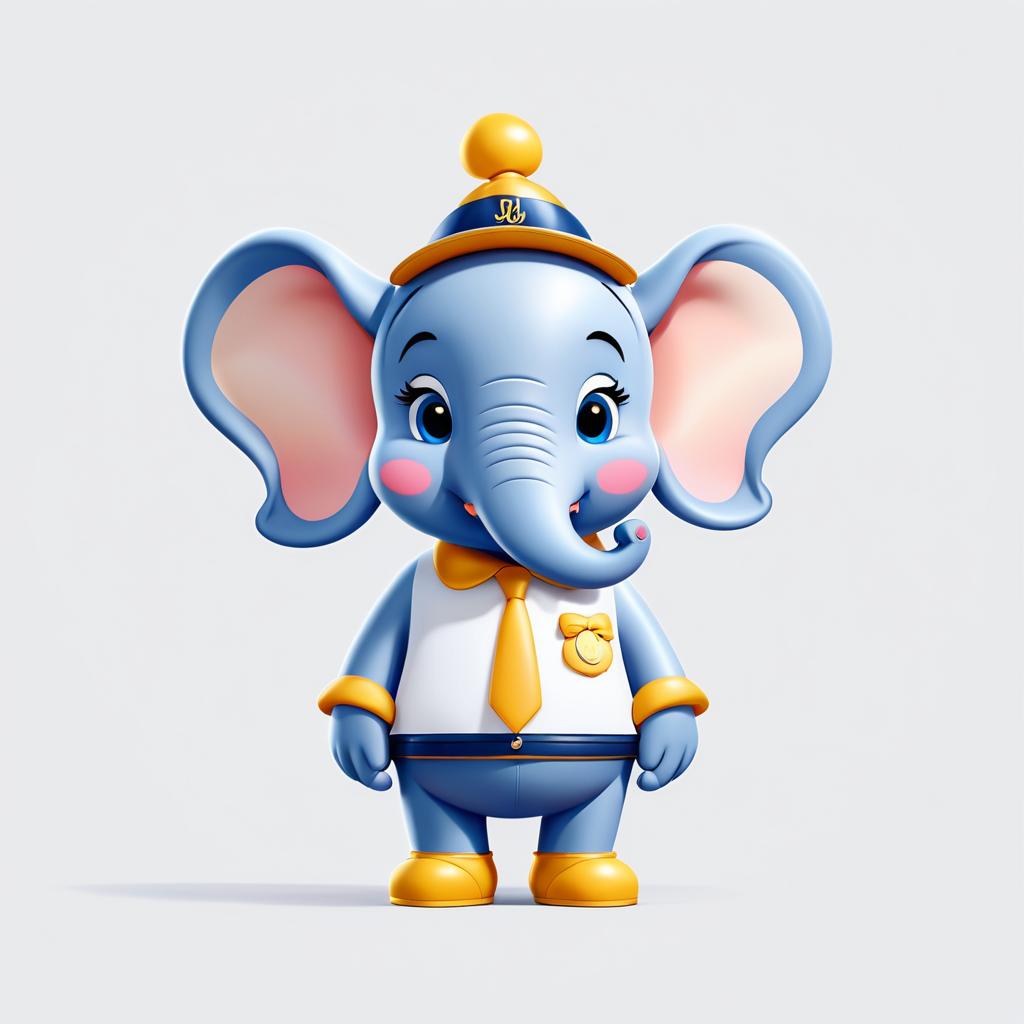 Trendy Cute Elephant Character Design