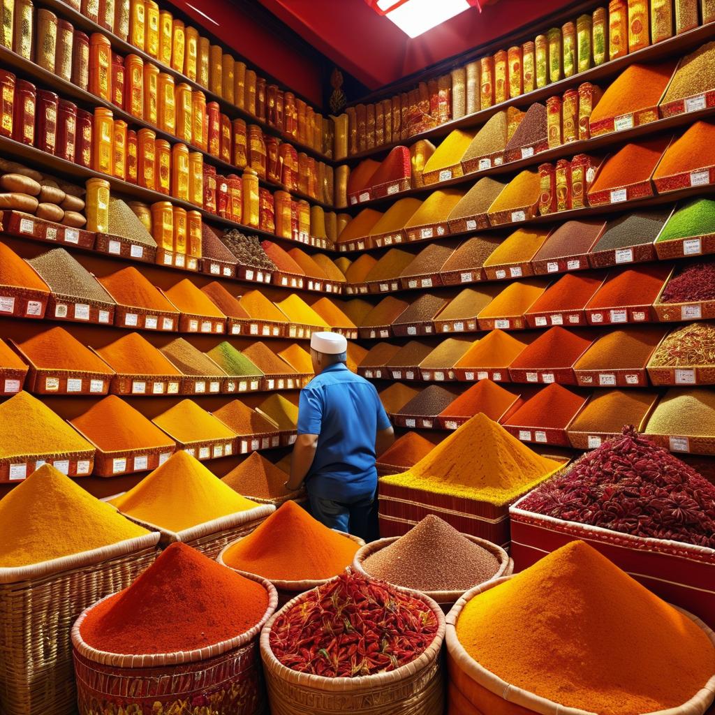 Vibrant Istanbul Spice Market Scene