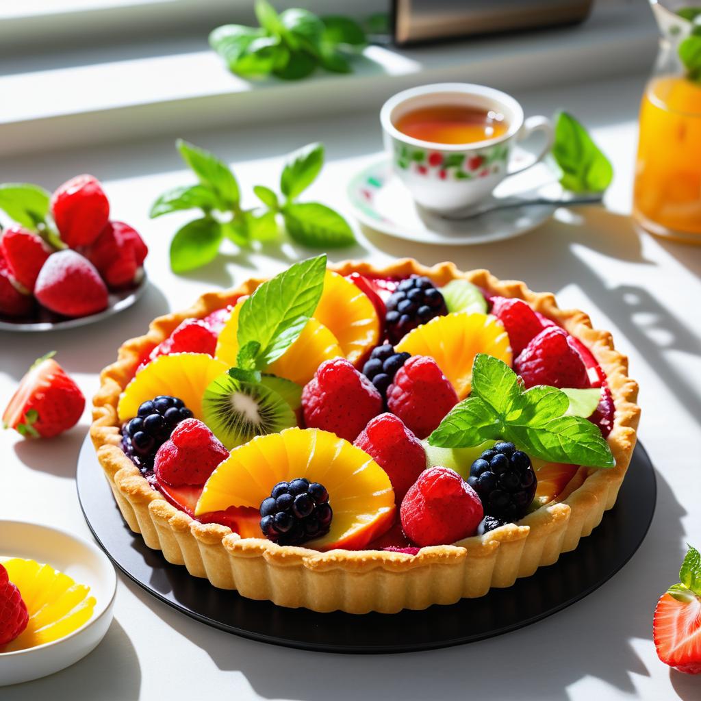 Vibrant Fruit Tart Photographed Beautifully