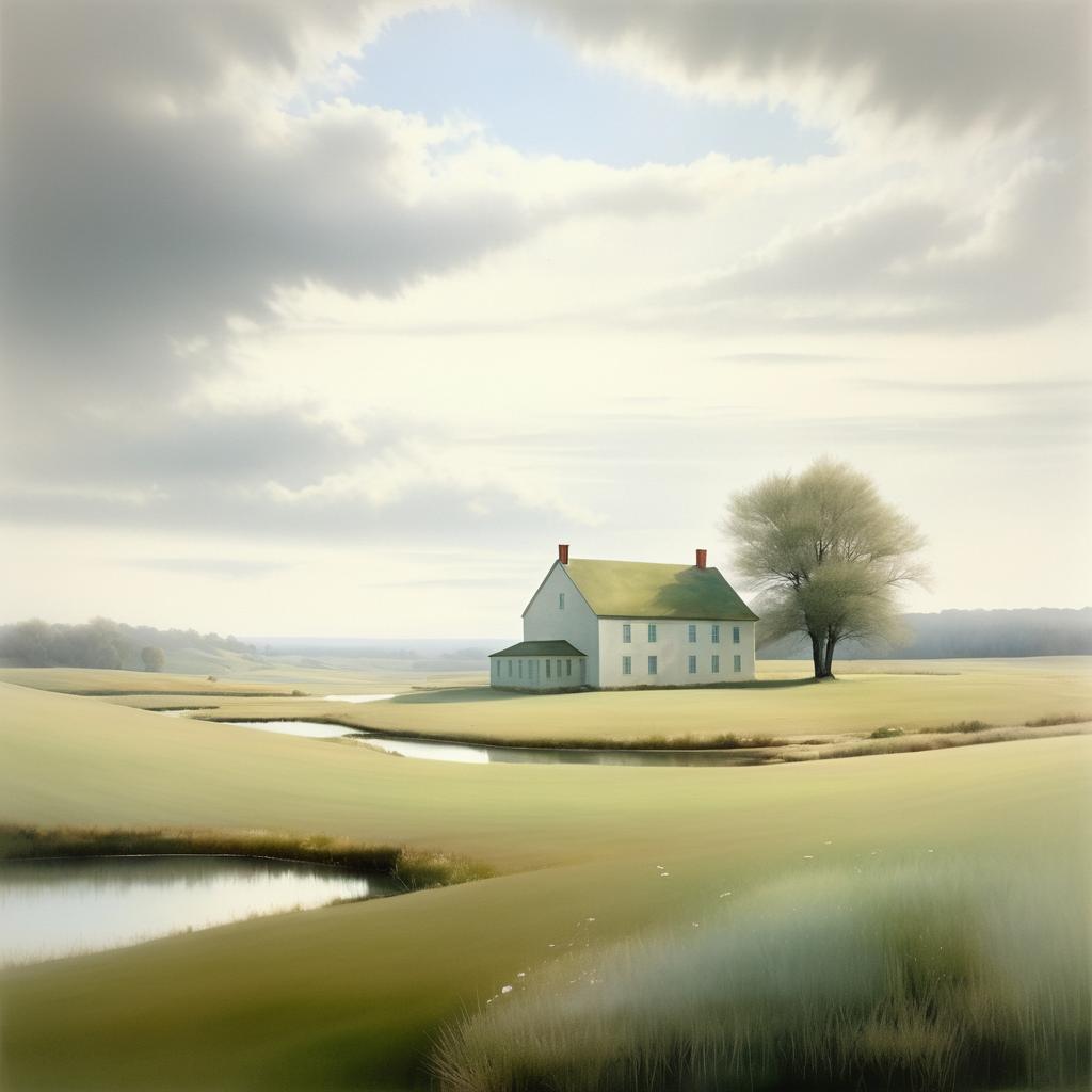 Dreamy Pastoral Landscape Inspired by Wyeth