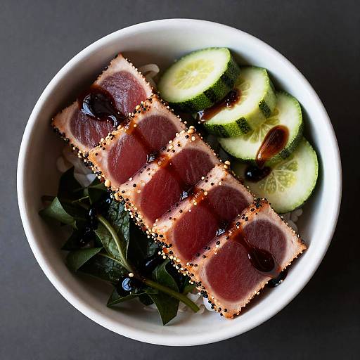 Vibrant Hawaiian Ahi Tuna Poke Bowl