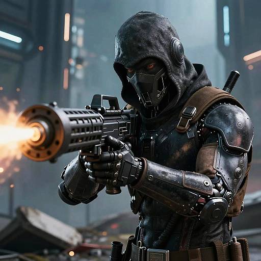Cybernetic Assassin with Rocket Launcher