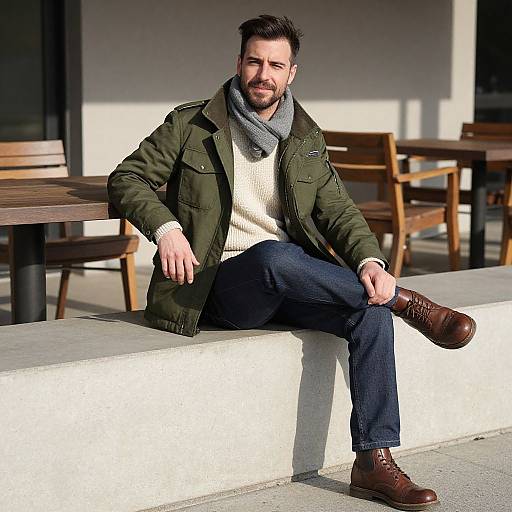 Handsome Man in Outdoor Casual Wear