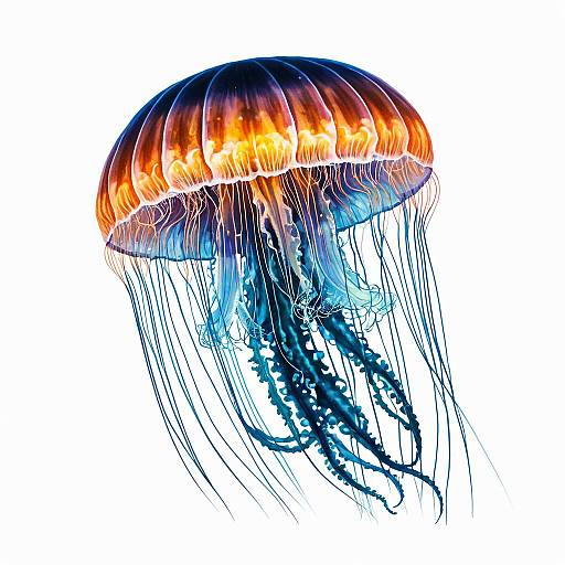 Luminescent Deep-Sea Jellyfish Illustration