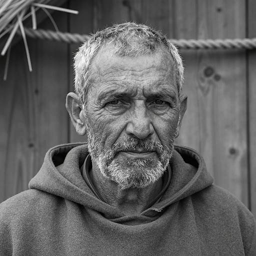 Serious Older Man in Cloak Portrait