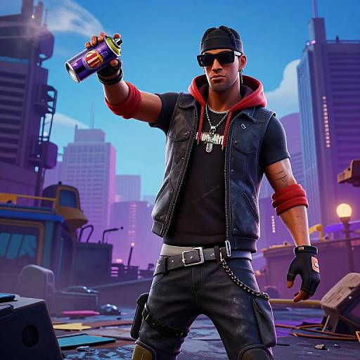 Fortnite Thug in Gritty Cityscape