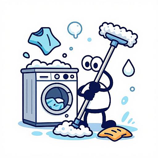 Hyperactive Mop Chaos Cartoon