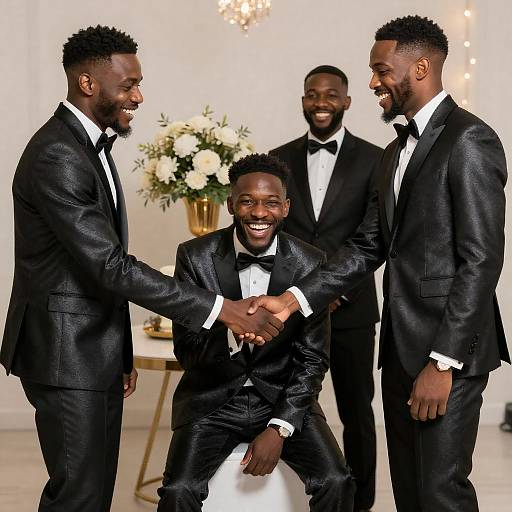 Joyful Gathering of Stylish Black Men