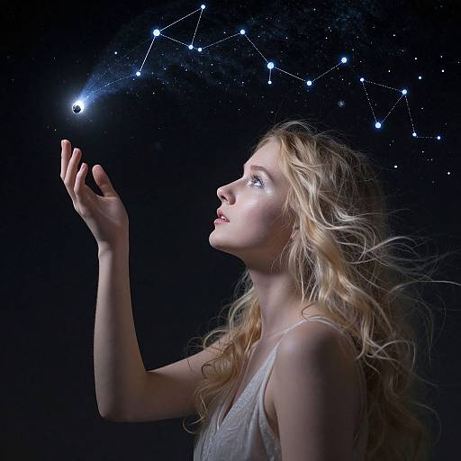 Ethereal Woman Among Stars