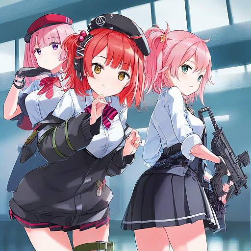 Illustration of Mp7 (girls' frontline), girls' frontline in the style of Tiv