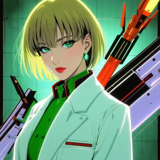 Illustration of Akagi ritsuko, neon genesis evangelion in the style of Akou roushi