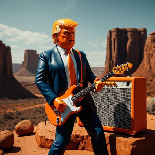 Claymation Donald Trump Playing Electric Guitar