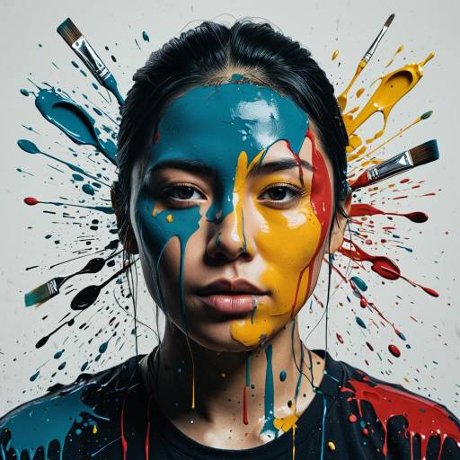Portrait of Artist with Paint Splashes