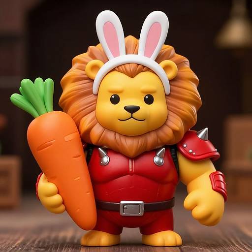 Kawaii Armored Lion Toy Warrior