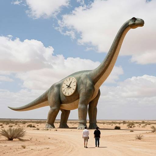 Giant Sauropod Clock Sculpture