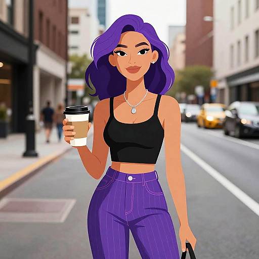 Smiling Woman in Modern Streetwear