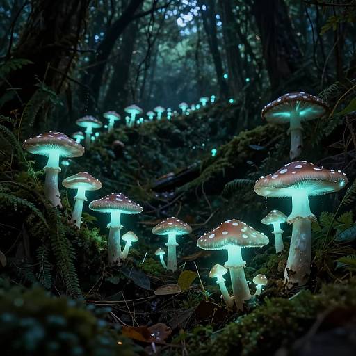 Bioluminescent Fibonacci Forest