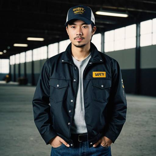 Asian Man in Safety Workwear and Baseball Cap