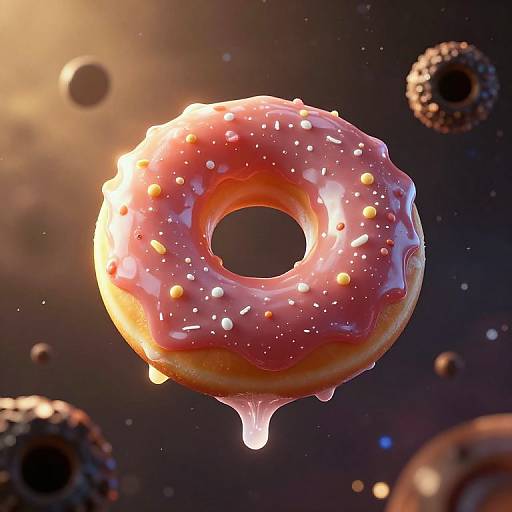 Cyberpunk Astral Jelly Donut 3D Render