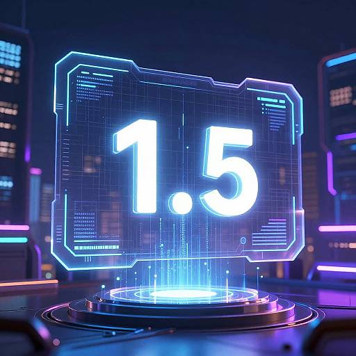 Neon blue digital display with glowing numbers 