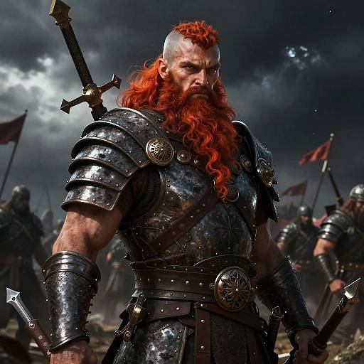 Fiery Bearded Bald Warrior