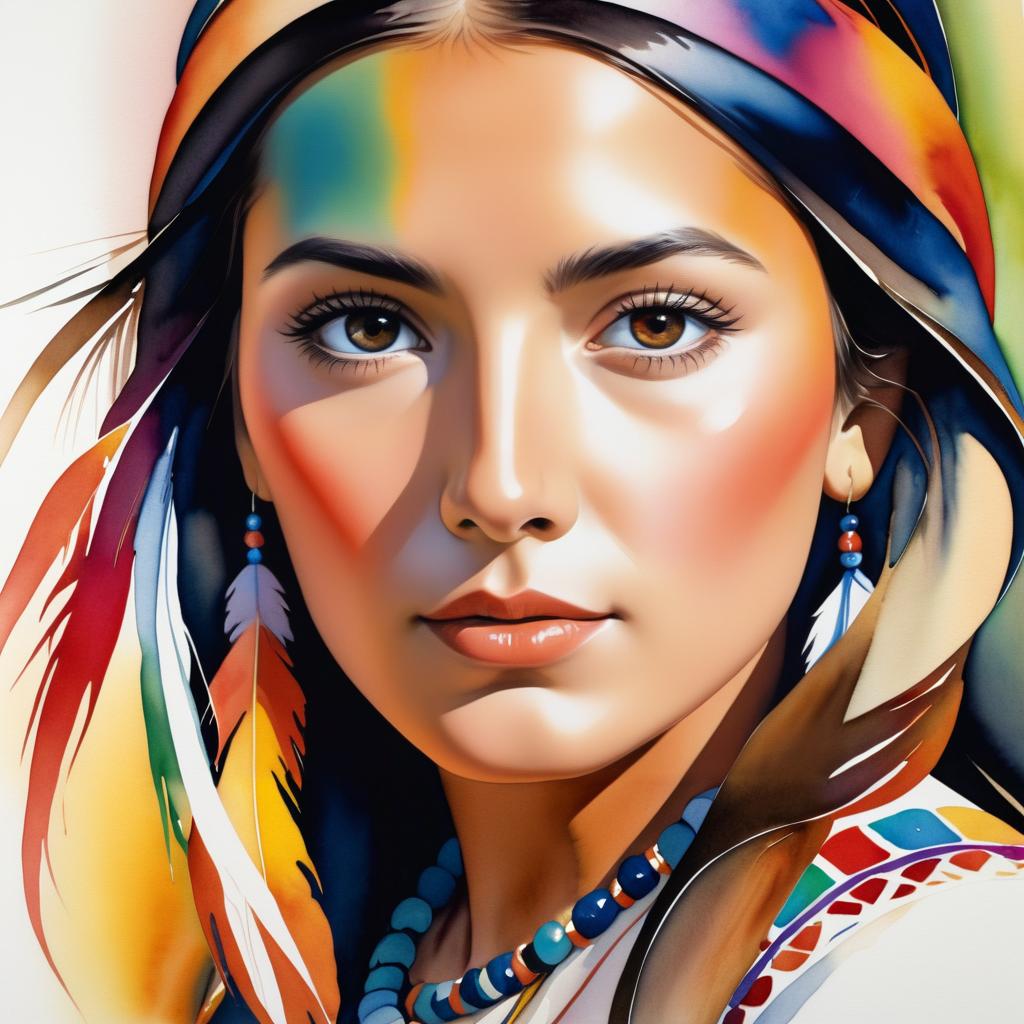 Vibrant Portrait of a Native American Girl