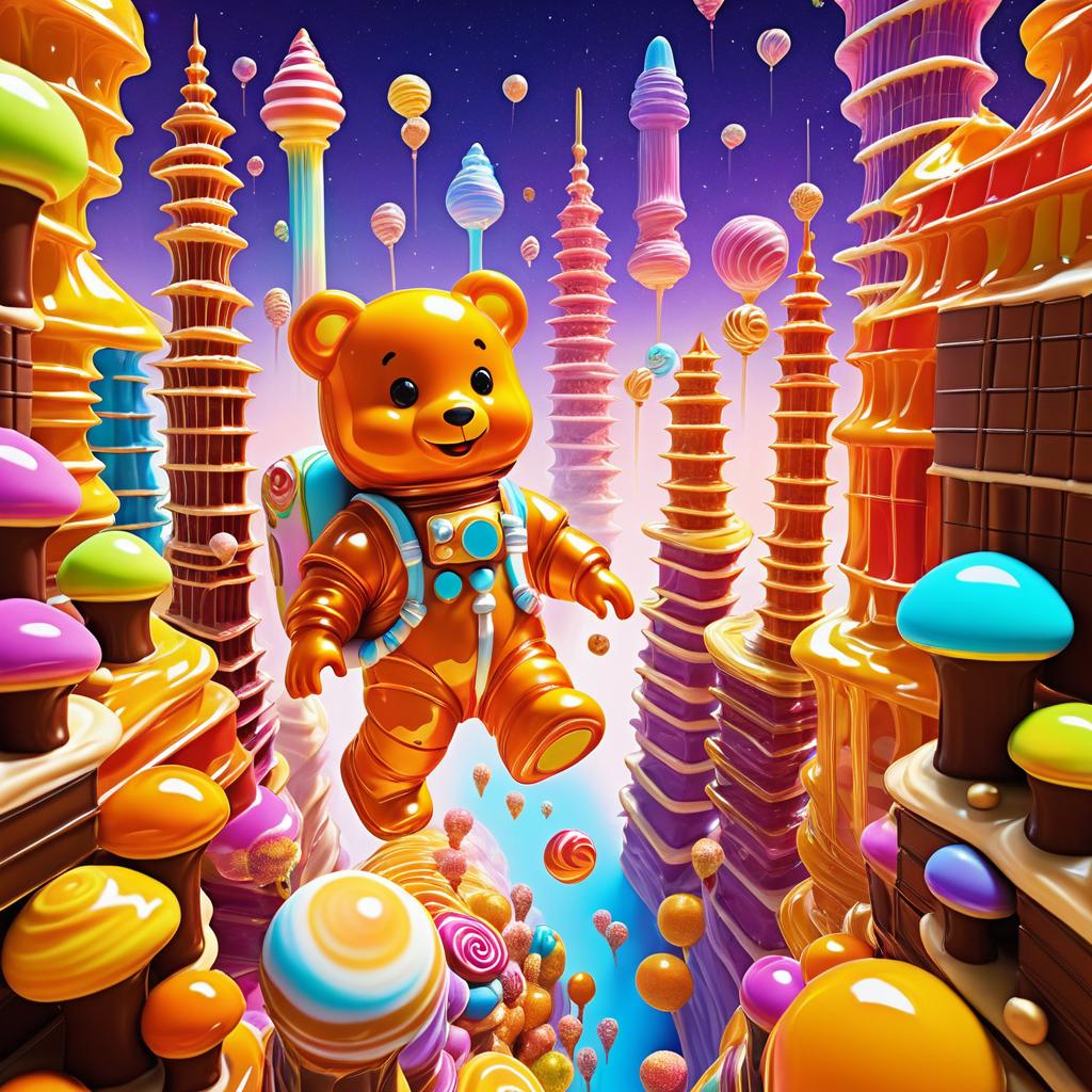 Whimsical Candyland Astronaut Adventure