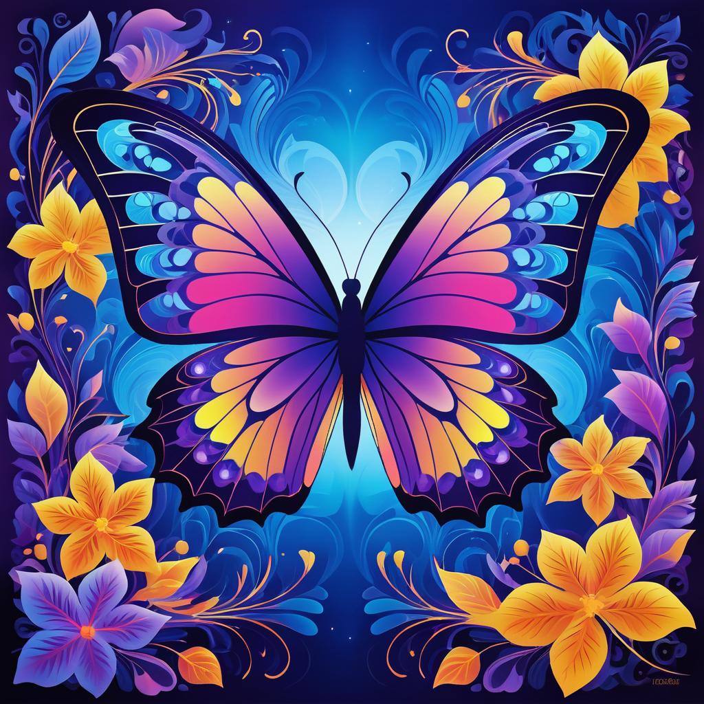 Surreal Butterfly with Vibrant Aesthetics