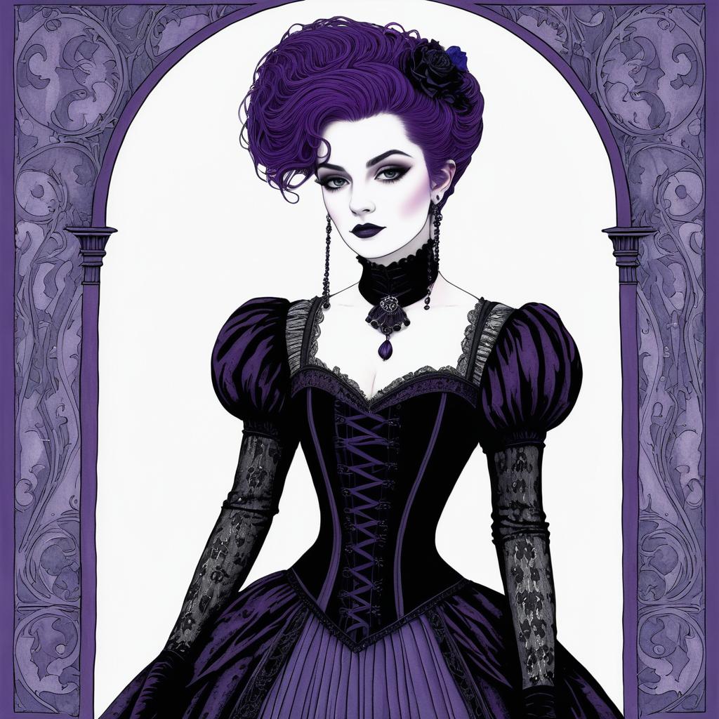 Gothic Steampunk Woman in Corset Portrait