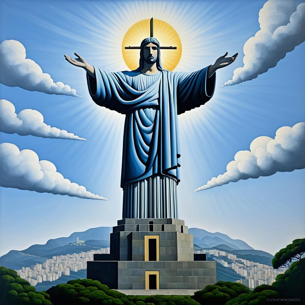 Surreal Christ the Redeemer Oil Painting