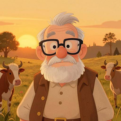 Rustic Elder with Farm Animals