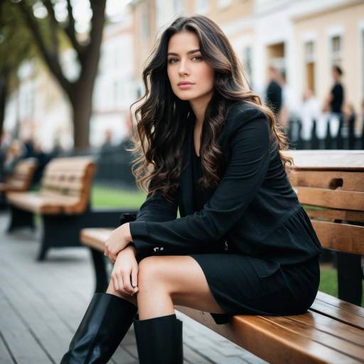 Young Woman Sitting on Park Bench