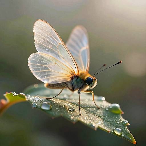 Hyper-Realistic Pix on Dewy Leaf