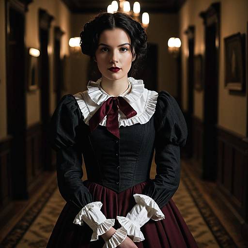 Young Woman in Victorian Gothic Dress
