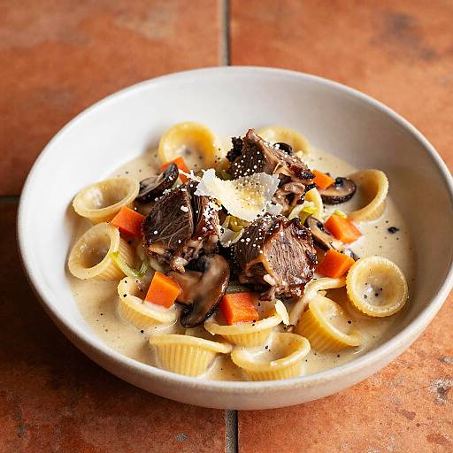Orecchiette with Braised Lamb and Mushrooms