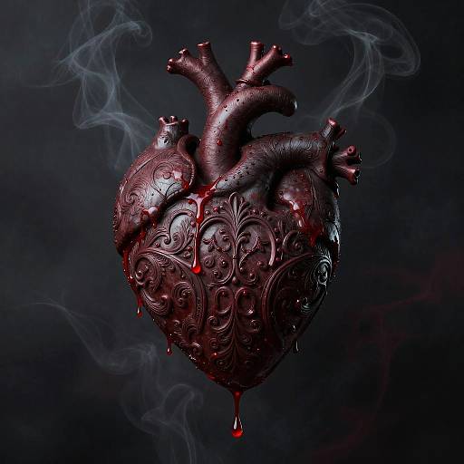 Gothic Baroque Blood-Dripping Heart