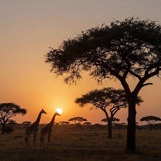 Breathtaking African Savanna Sunset Scene