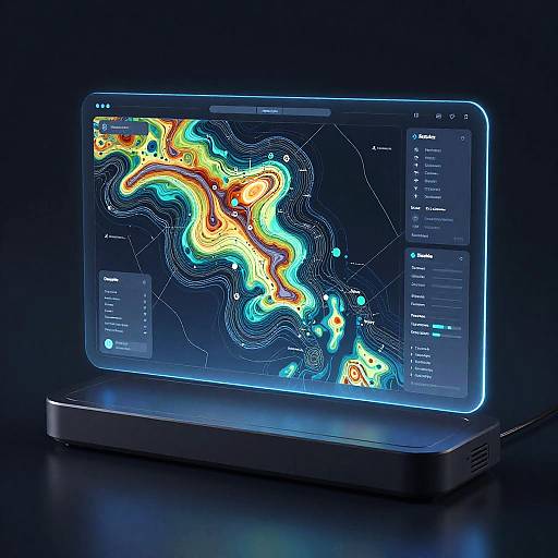 Futuristic Holographic Topo Map Maker