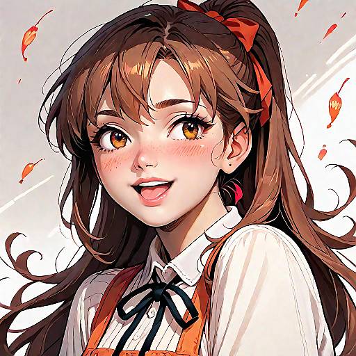 Anime Girl with Long Brown Hair