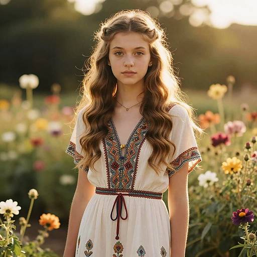 Bohemian Teen in Golden Hour Garden