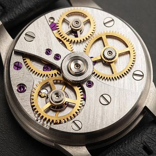 Hyper-Realistic Mechanical Watch Movement Close-Up