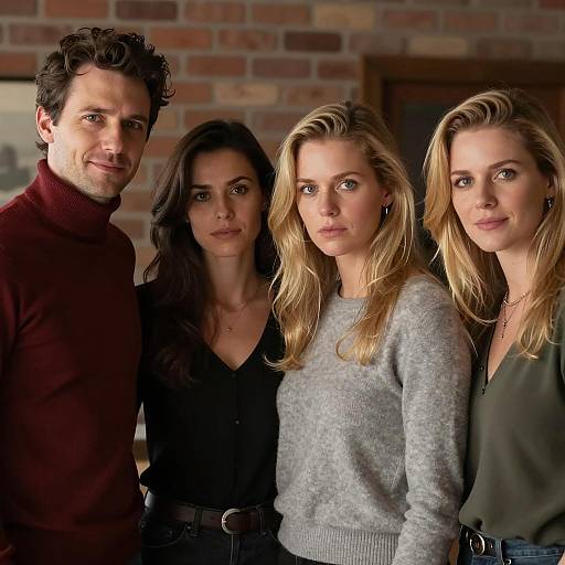 Group of Four Adults Standing Indoors