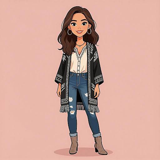 Bohemian Woman with Smiling Charm