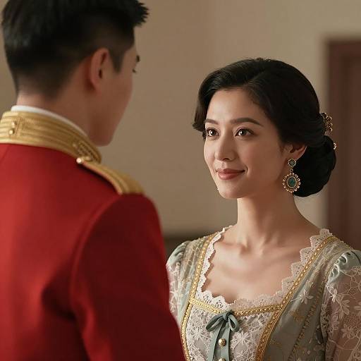 Elegant Woman Meets Military Man