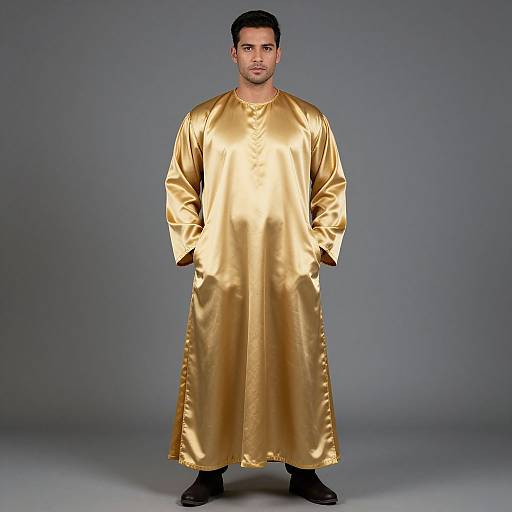 Man in Golden Satin Ord Costume