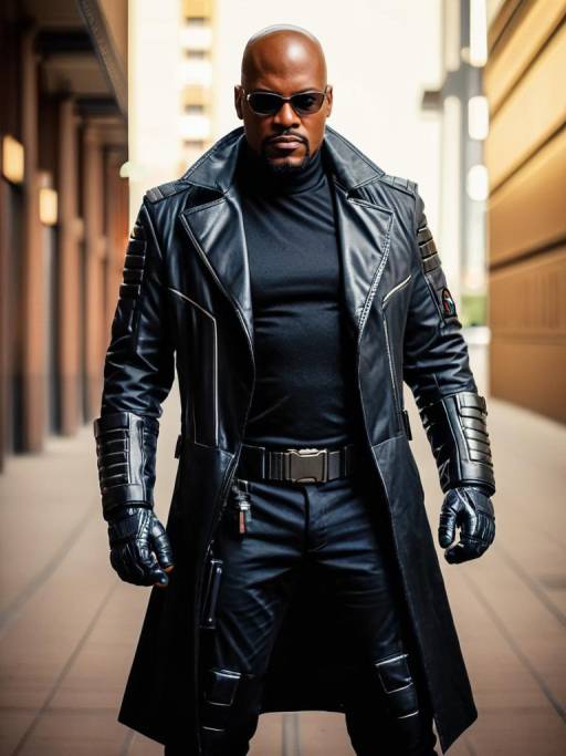Realistic Nick Fury Cosplay Photography