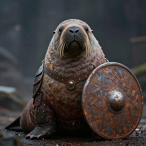 Cinematic Viking Walrus in Armor