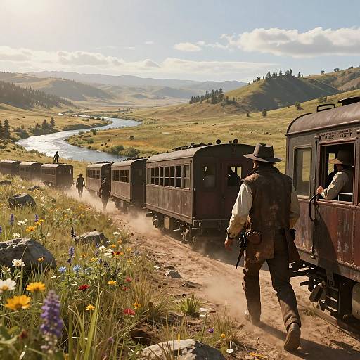 Cinematic Train Heist in Wild West