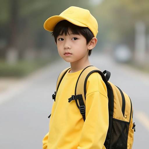 Young Boy in Yellow Outfit