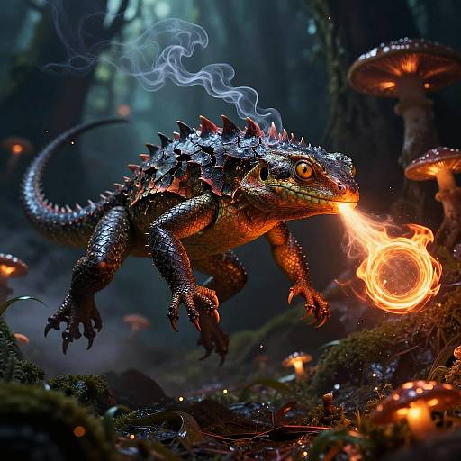 Ember Lizard Mid-Leap Fire Rings